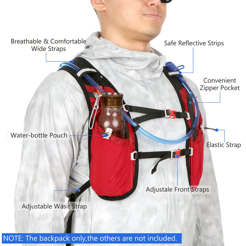 HydroPack Lightweight Hydration Backpack - 2L Water Reservoir for Running, Biking & Hiking