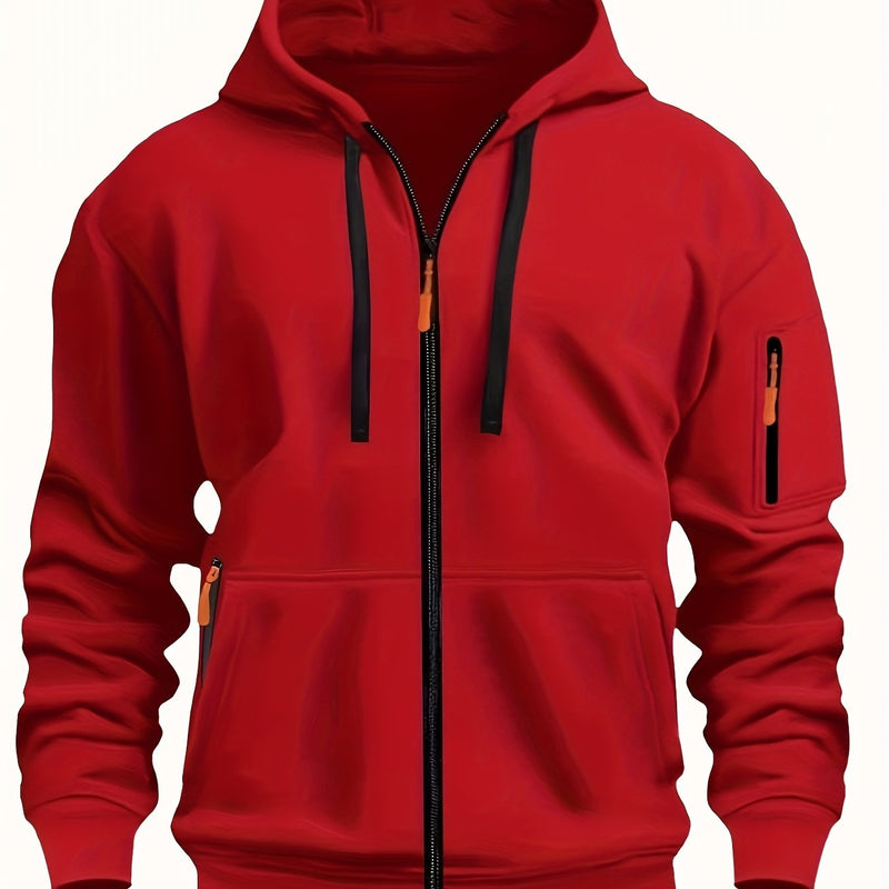 Men's zip-up hoodie with hood – Casual outdoor sweatshirt