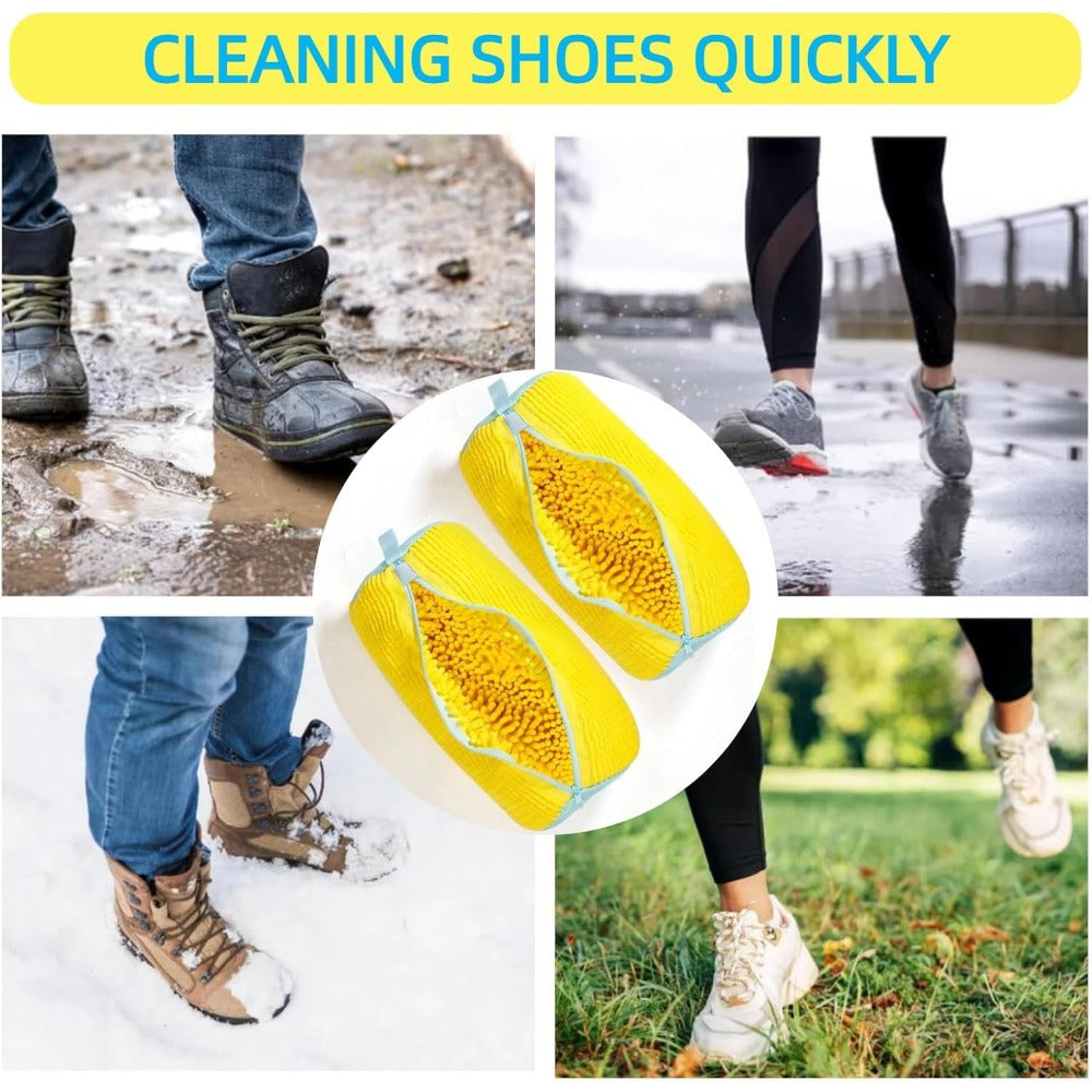 Yellow Shoe Washing Bag with Chenille – Safe and Careful