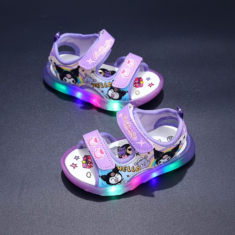 Sanrio Girls' Light-Up Sandals – Kawaii Cartoon Princess Sandals for Summer