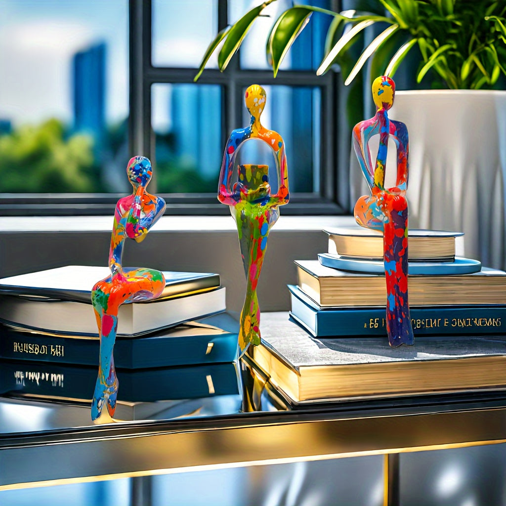 Color Explosion Art Figures Set - For a Bold and Creative Interior Look