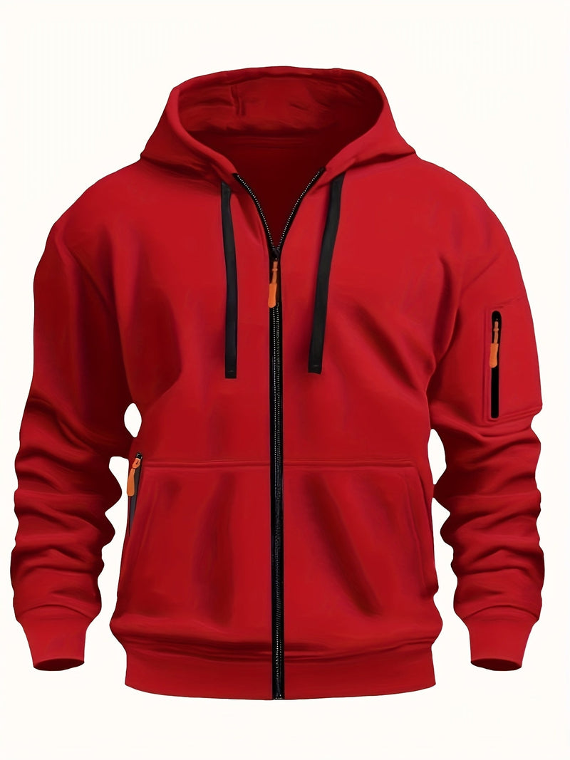 Men's zip-up hoodie with hood – Casual outdoor sweatshirt