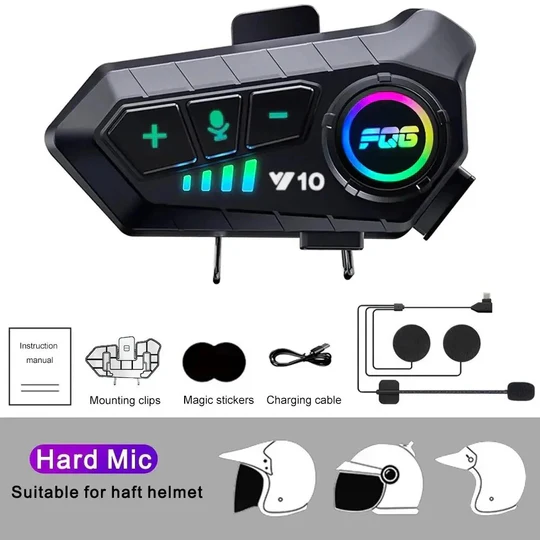 Motorcycle Helmet Bluetooth Headset – Long Battery Audio System