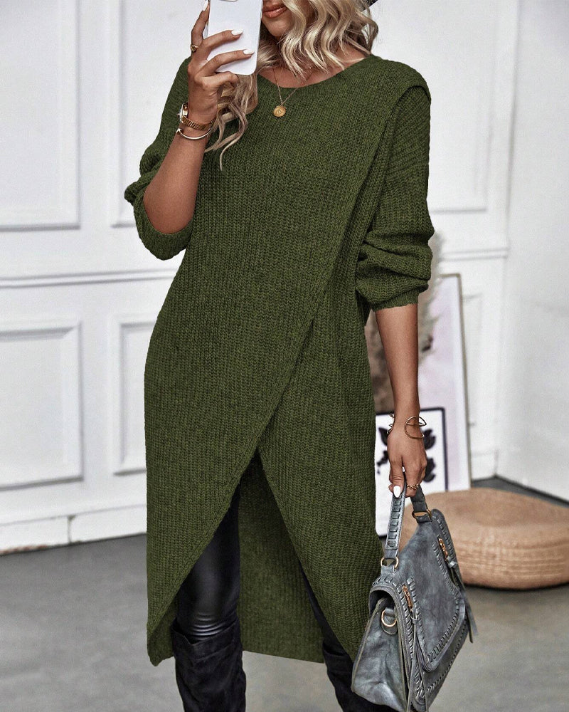 Lotte Asymmetric Knitted Dress – Elegant and Comfortable
