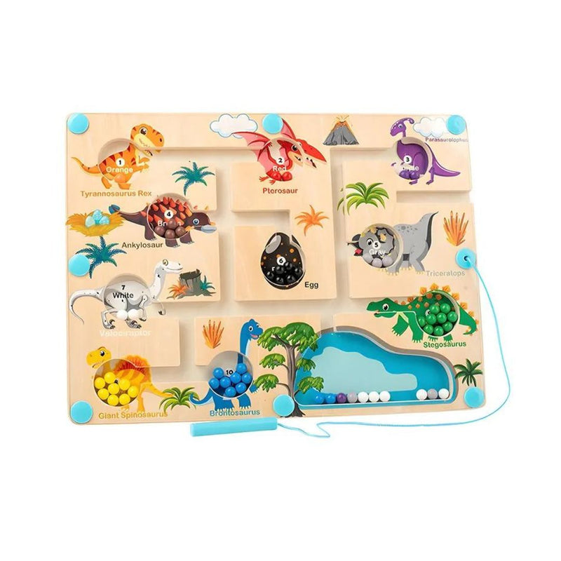 Educational Magnetic Dinosaur Maze - Learn Colors and Counting