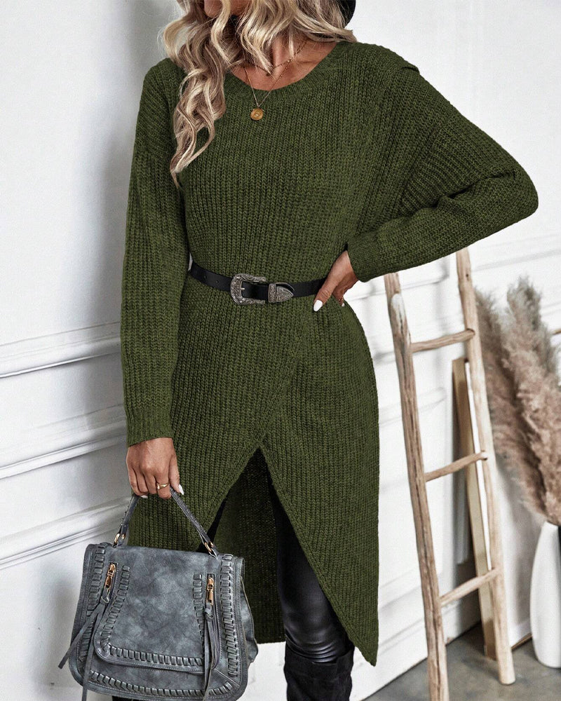 Lotte Asymmetric Knitted Dress – Elegant and Comfortable