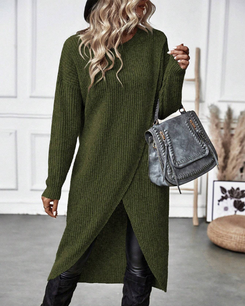 Lotte Asymmetric Knitted Dress – Elegant and Comfortable