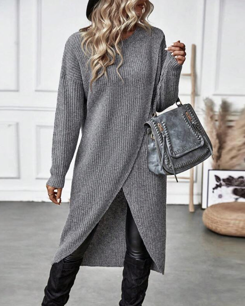 Lotte Asymmetric Knitted Dress – Elegant and Comfortable