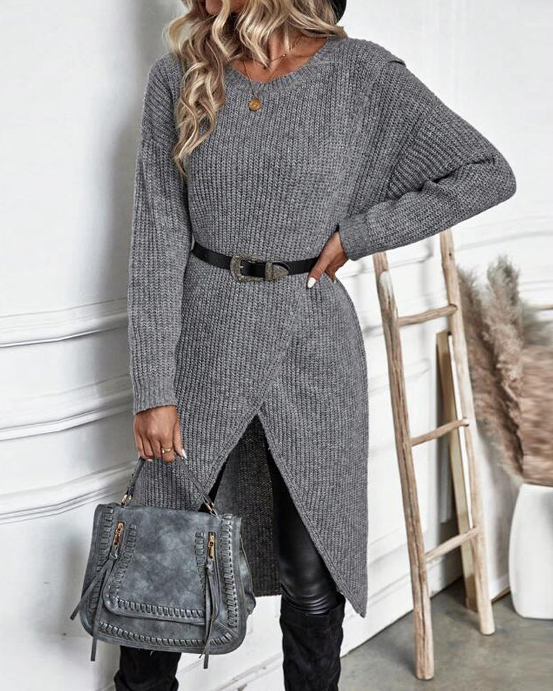 Lotte Asymmetric Knitted Dress – Elegant and Comfortable