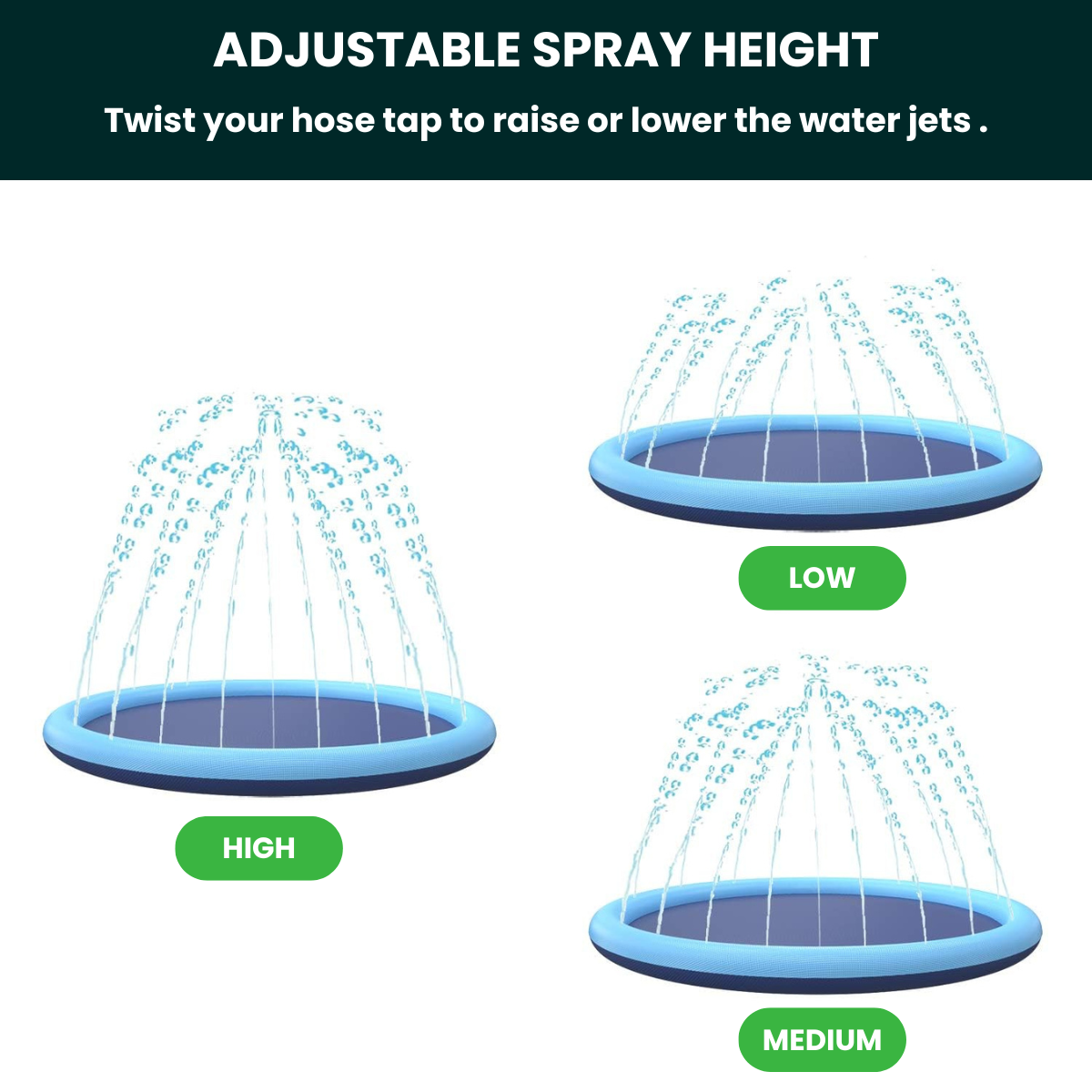 Dog Water Splash Pad – Refreshing Play Mat with Fountain