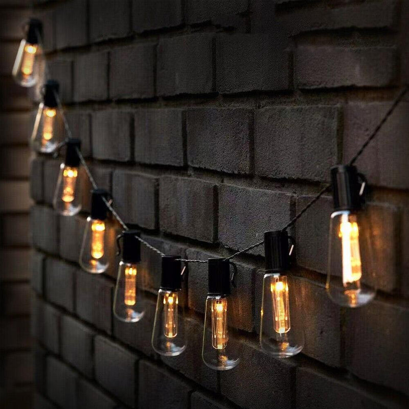 SolarGlo Outdoor String Lights – Warm LED Edison-Style Design
