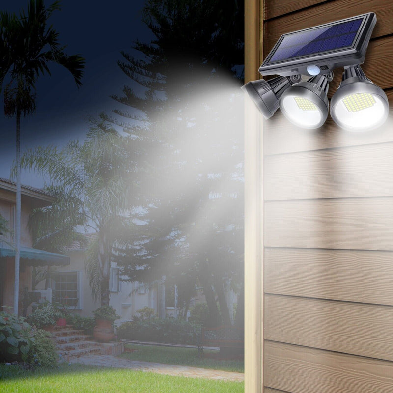 TriSolar Motion Floodlight – Multi-Head LED Security Design