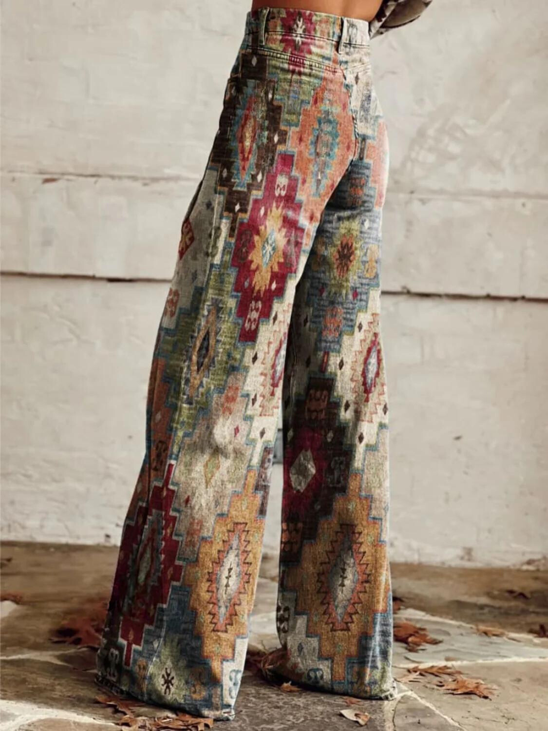 Maya Boho Denim Statement Pants – For a Creative and Free Style