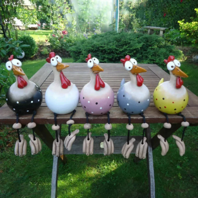 Playful Garden Chickens Decoration - Cheerful Outdoor Accessories
