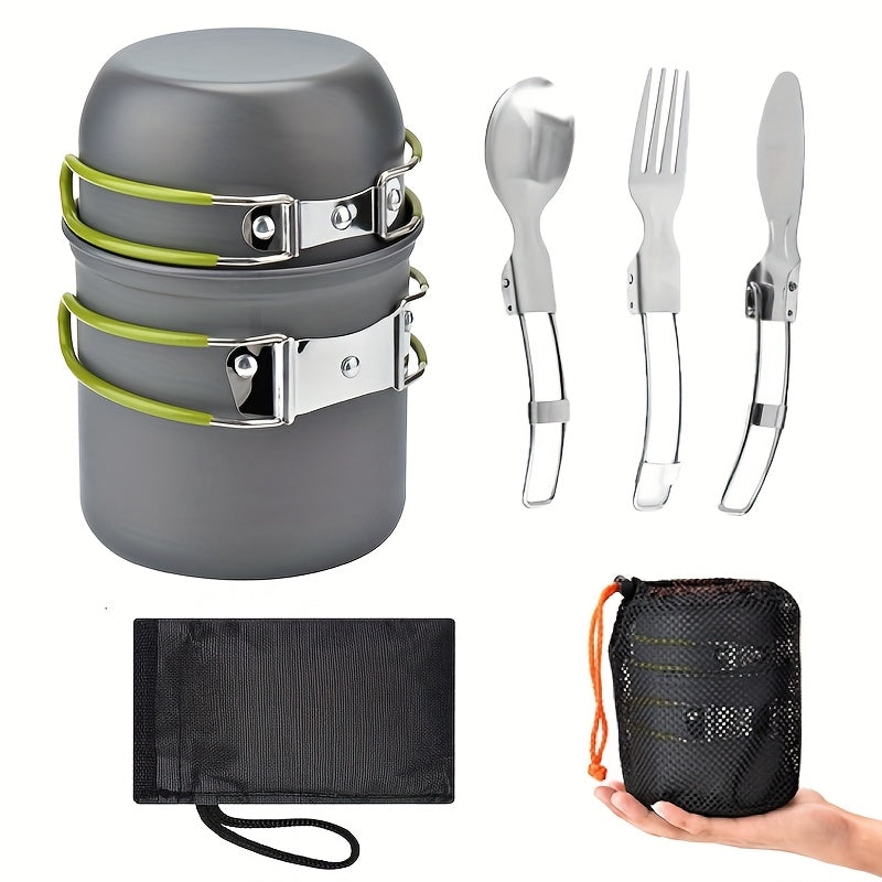 Foldable Cooking Set Made of Aluminum Alloy – Lightweight and Durable for Camping, Hiking, and Picnicking
