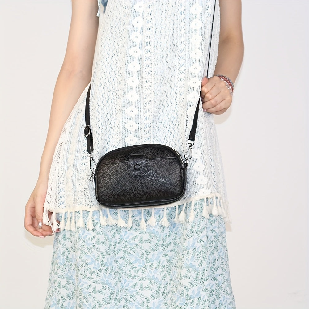 Large Capacity Vintage Crossbody Bag – Genuine Leather with Multiple Compartments