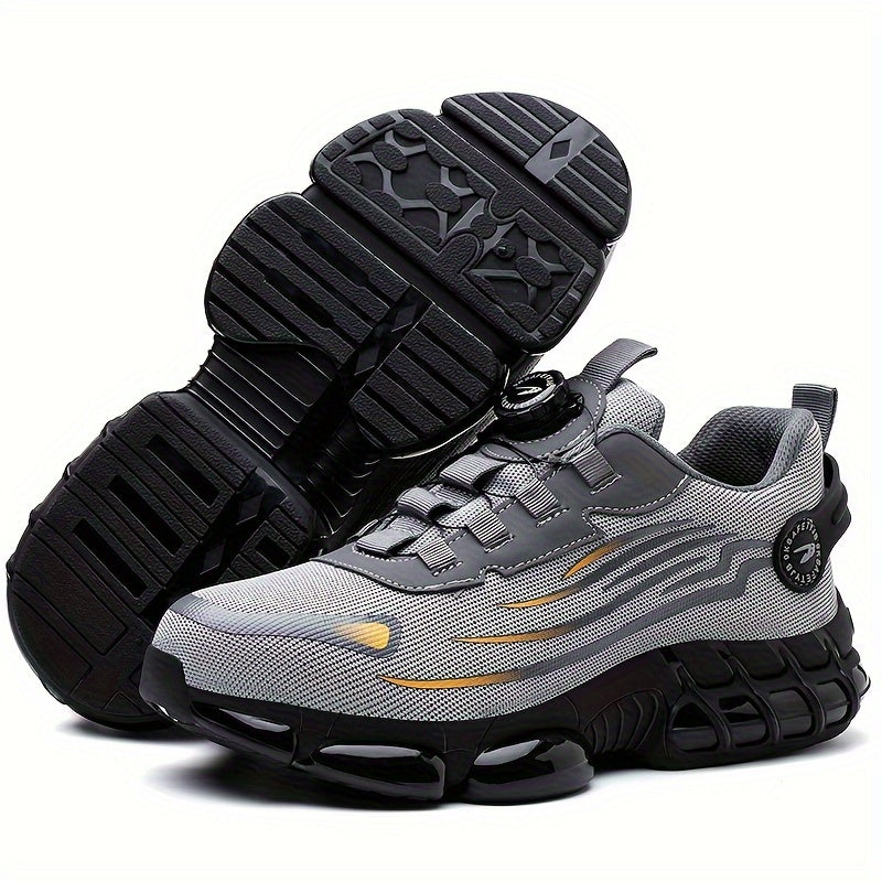 Safety Work Shoes for Men - Breathable and Slip-Resistant with Rotating Buckle