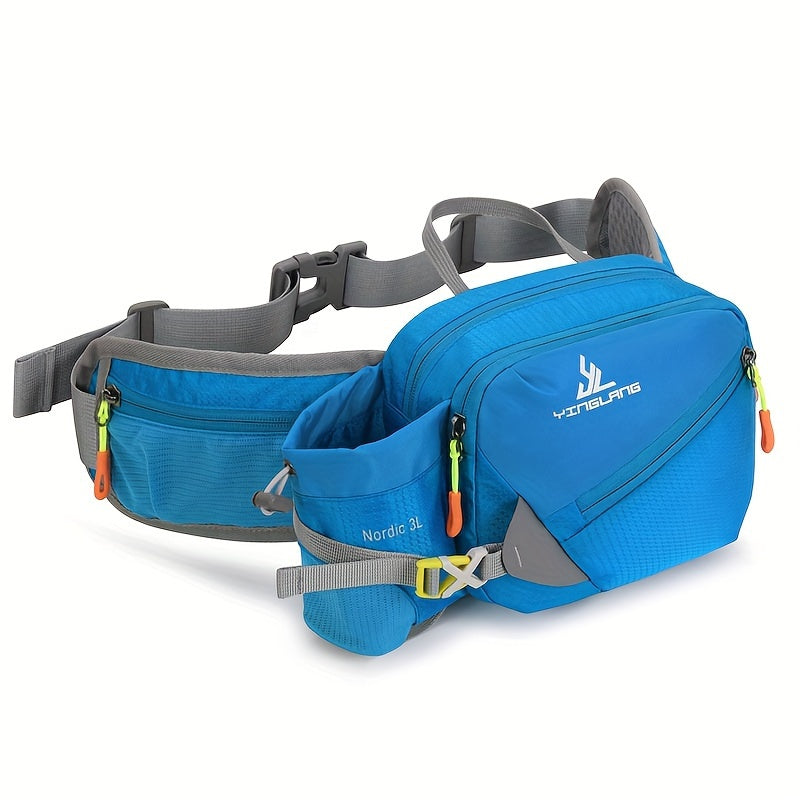 Versatile Running Waist Bag with Water Bottle Holder – Durable Nylon with Zippers for Hiking and Marathons