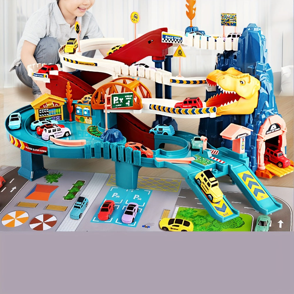 DinoRace Adventure Playset - Exciting Race Track with Dinosaur and Vehicles for Kids
