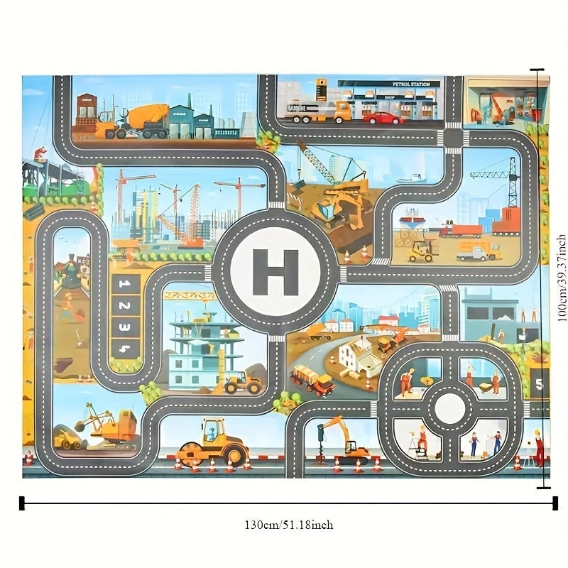 Construction Adventure Playmat – Explore the World of Traffic and Construction