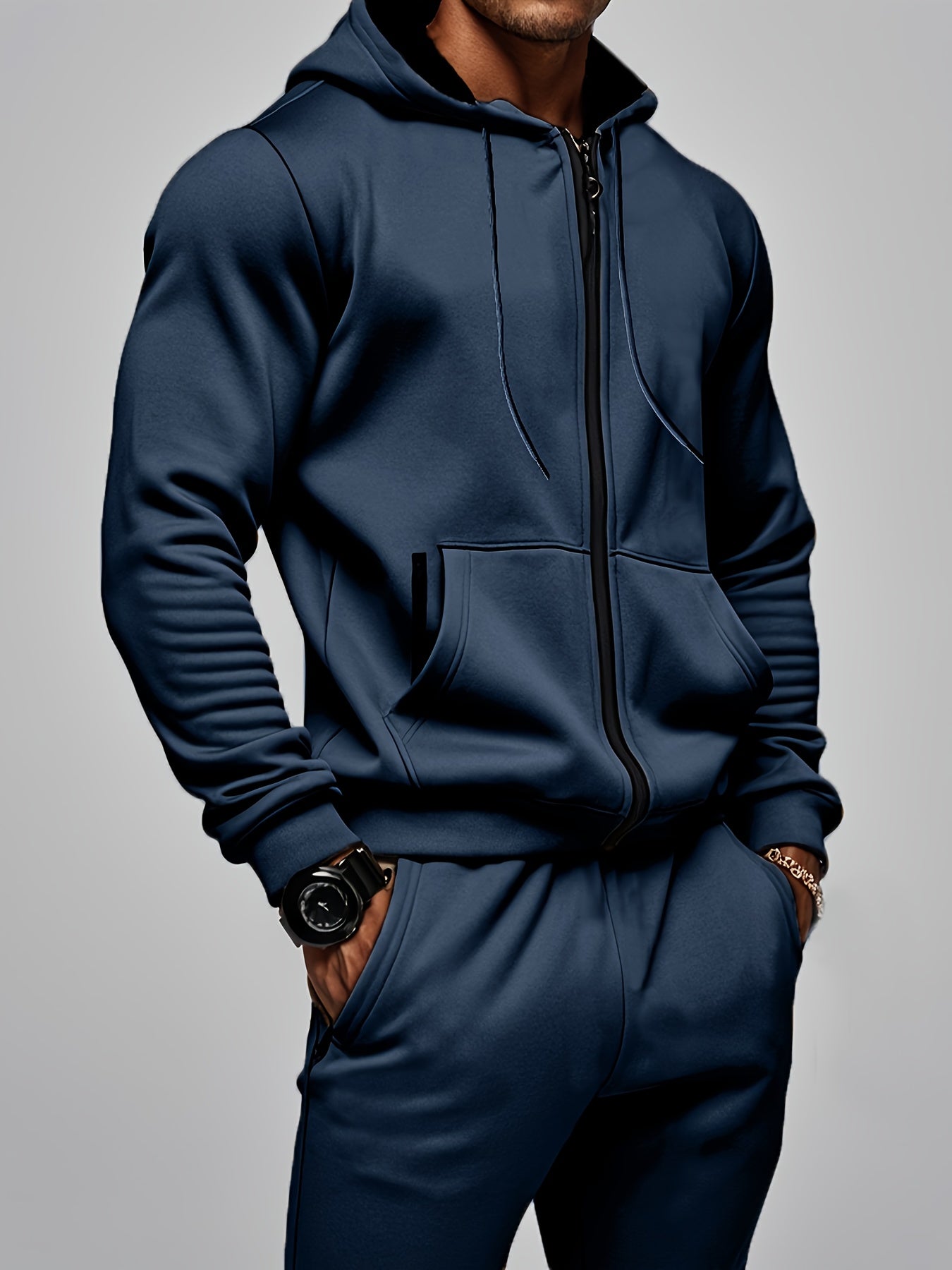 Men's Sporty Hoodie and Pants Set – Comfortable and Stylish for Sports and Leisure
