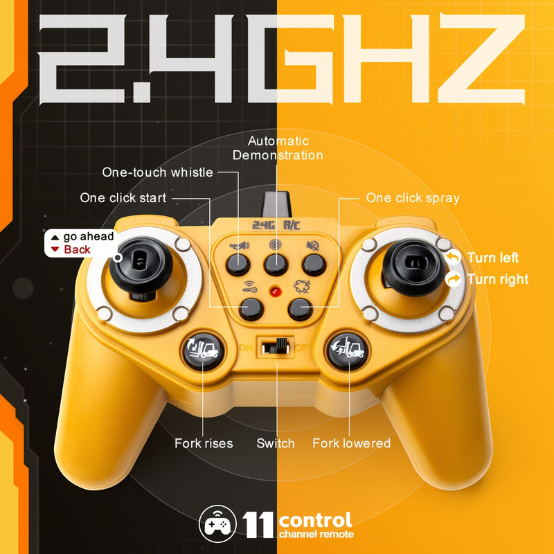 Heavy Duty Remote Control Forklift – 1:24 Scale with Lights & Trailer