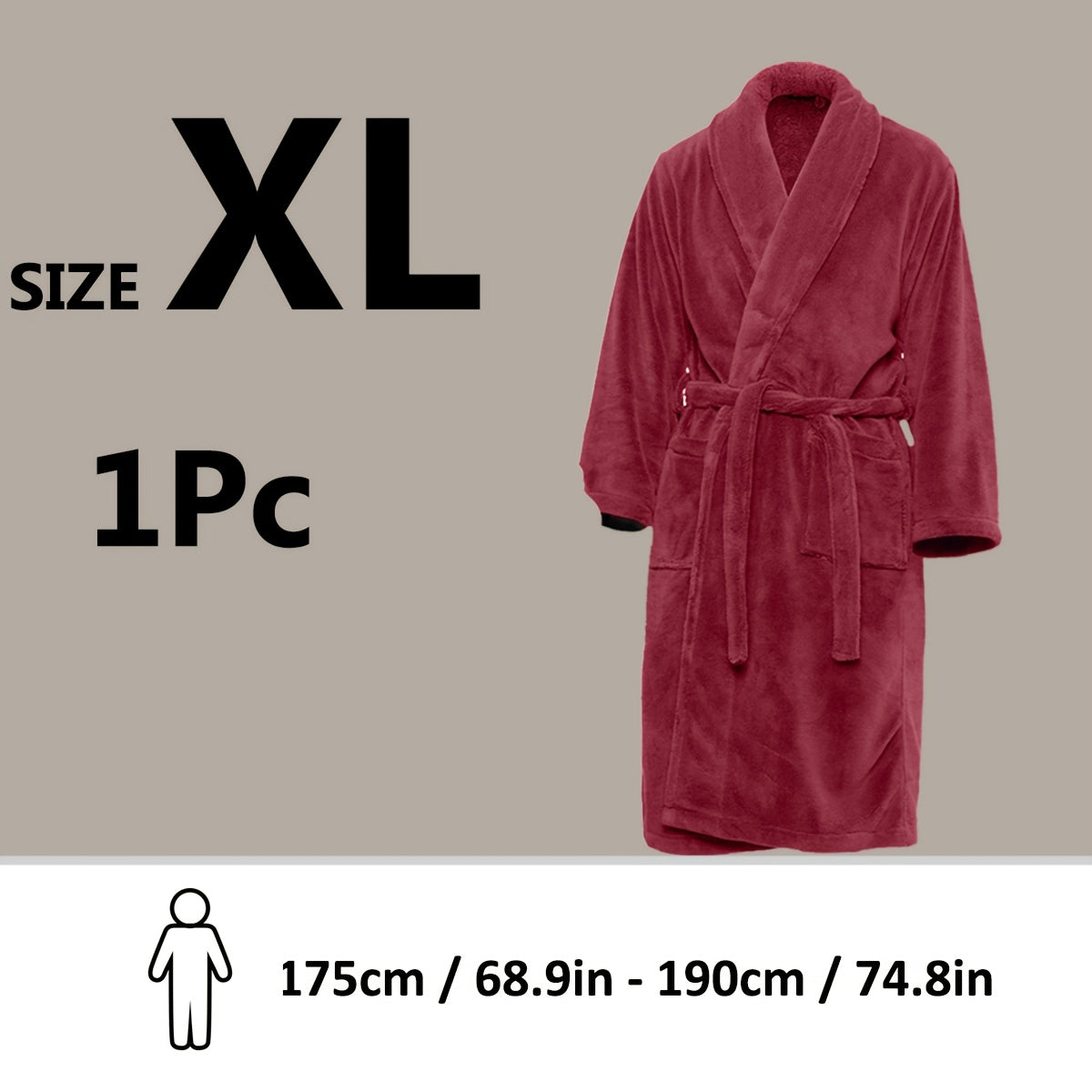 Luxe Unisex Coral Fleece Bathrobe – Ultra Soft and Warm for Your Comfort