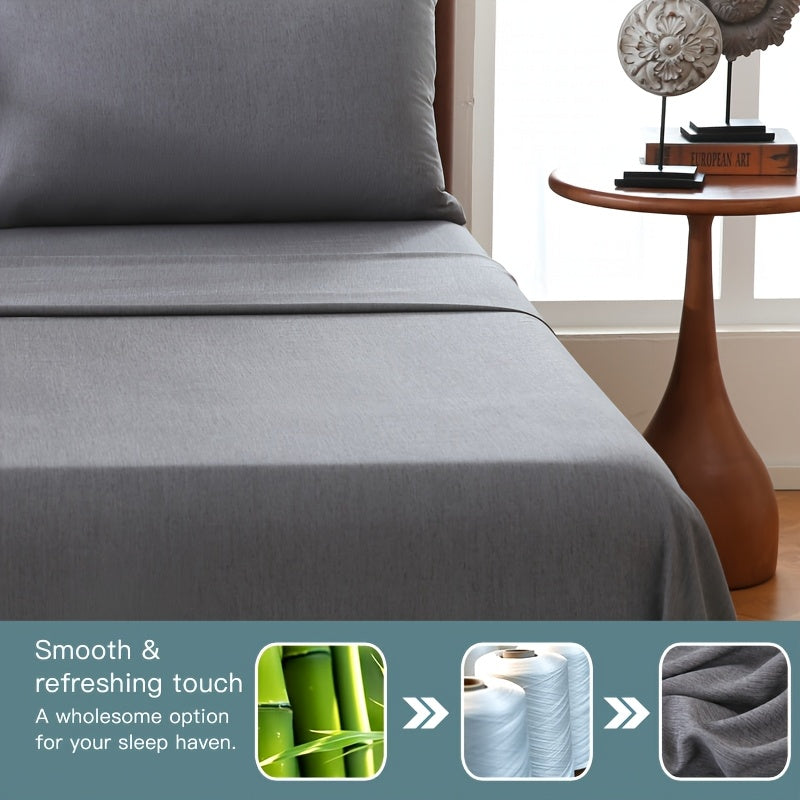 Summer Cool Bamboo Fiber Fitted Sheet – Luxury Breathable Comfort