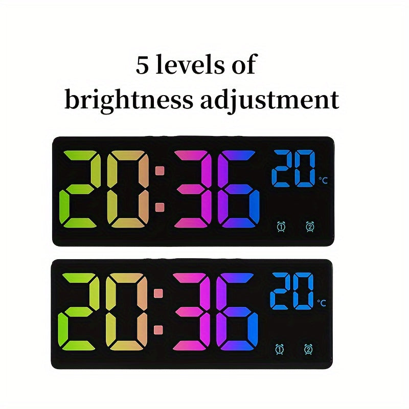 RGB Digital Alarm Clock – Voice-Controlled, Dual Alarm, and Temperature Display