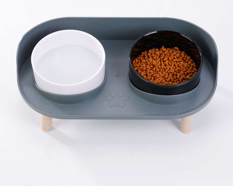 Elevated Double Pet Bowl – Comfortable and Healthy Eating for Cats and Dogs
