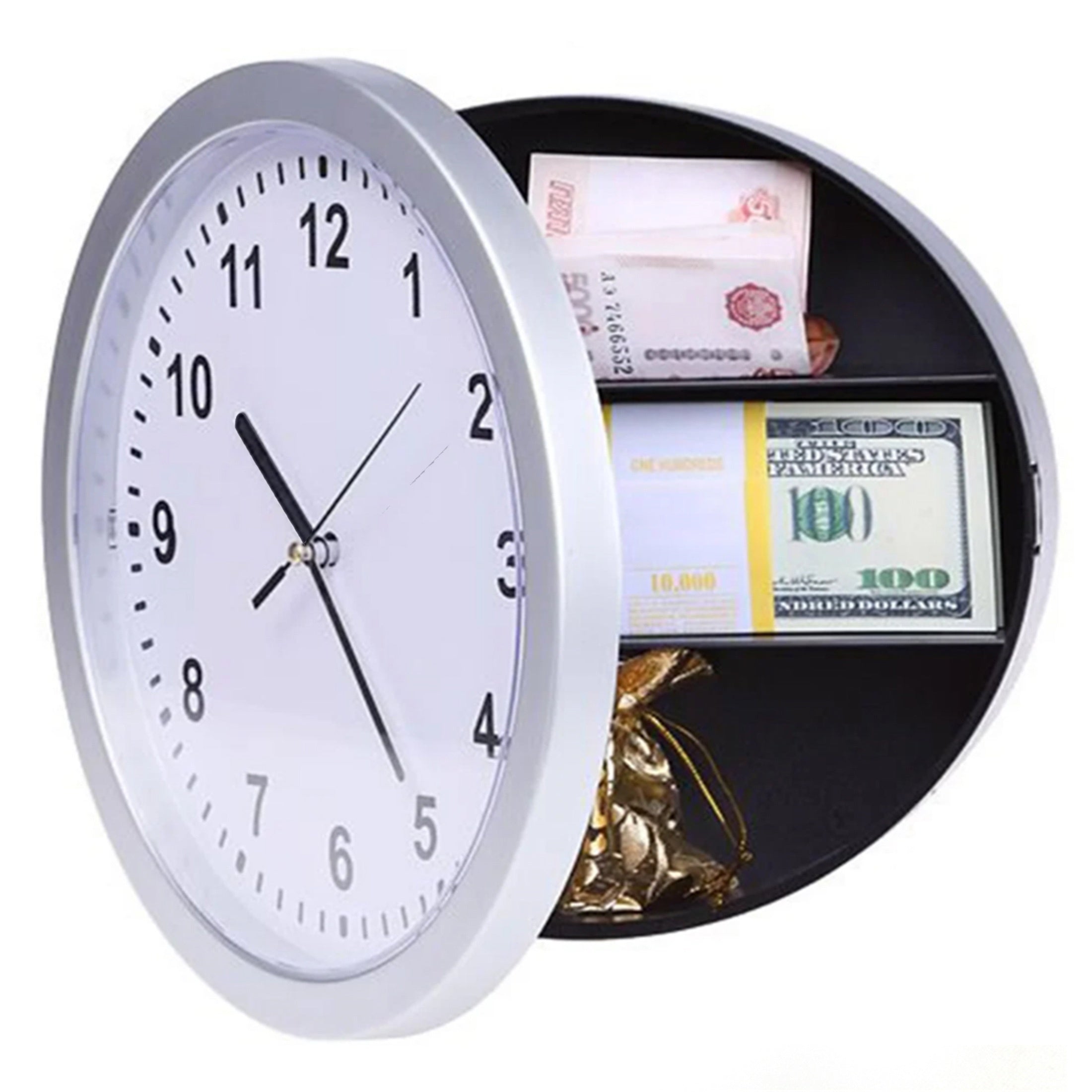 Wall Clock with Secret Storage Compartment – Practical and Discreet