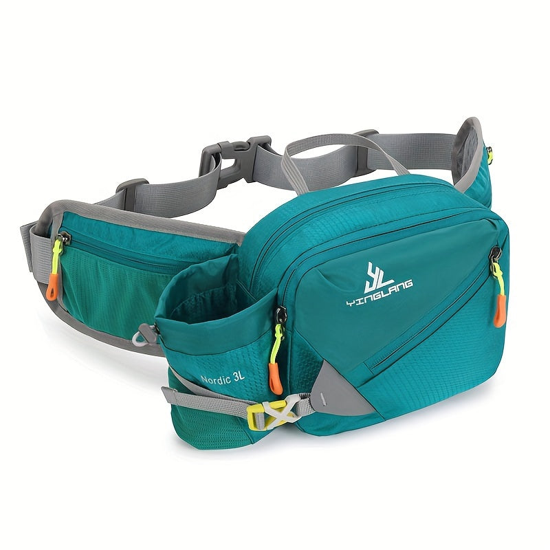 Versatile Running Waist Bag with Water Bottle Holder – Durable Nylon with Zippers for Hiking and Marathons