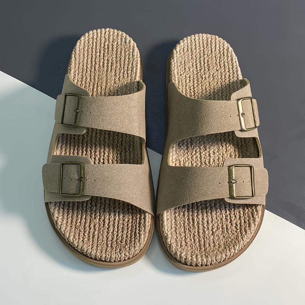 Comfortable Men's Slides with Double Buckle – Practical and Stylish for Indoor and Outdoor Use