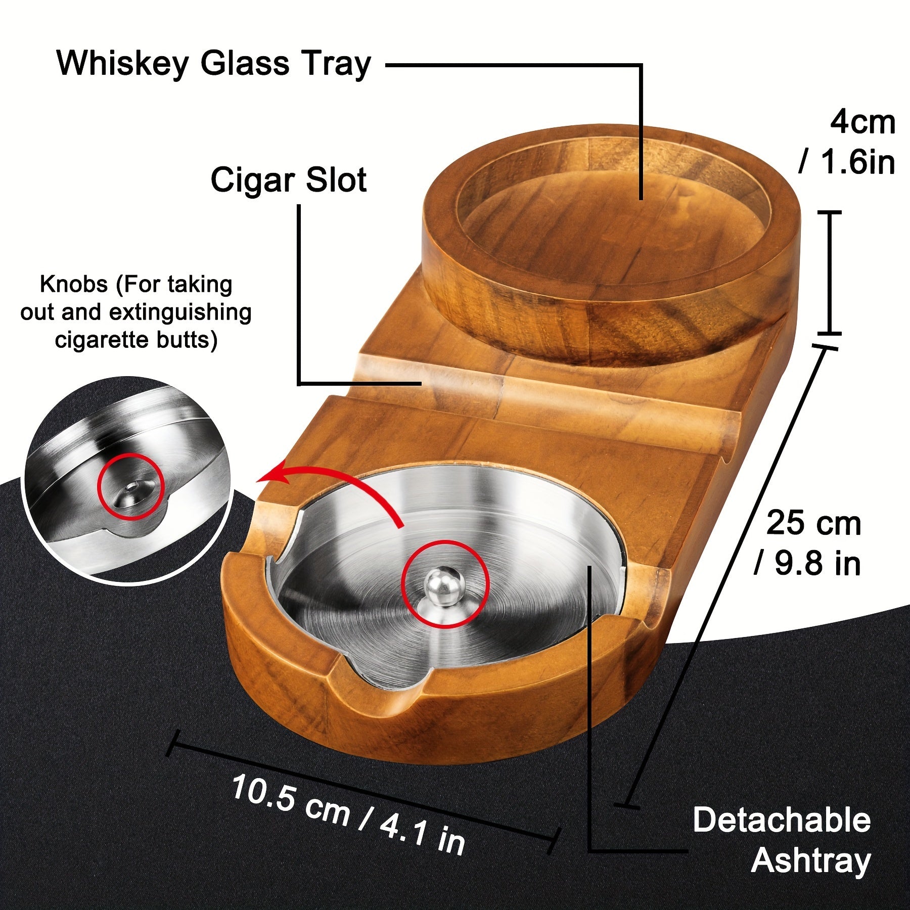 Creative Cigar Ashtray and Whiskey Glass Tray - The Perfect Father's Day Gift or Corporate Gift