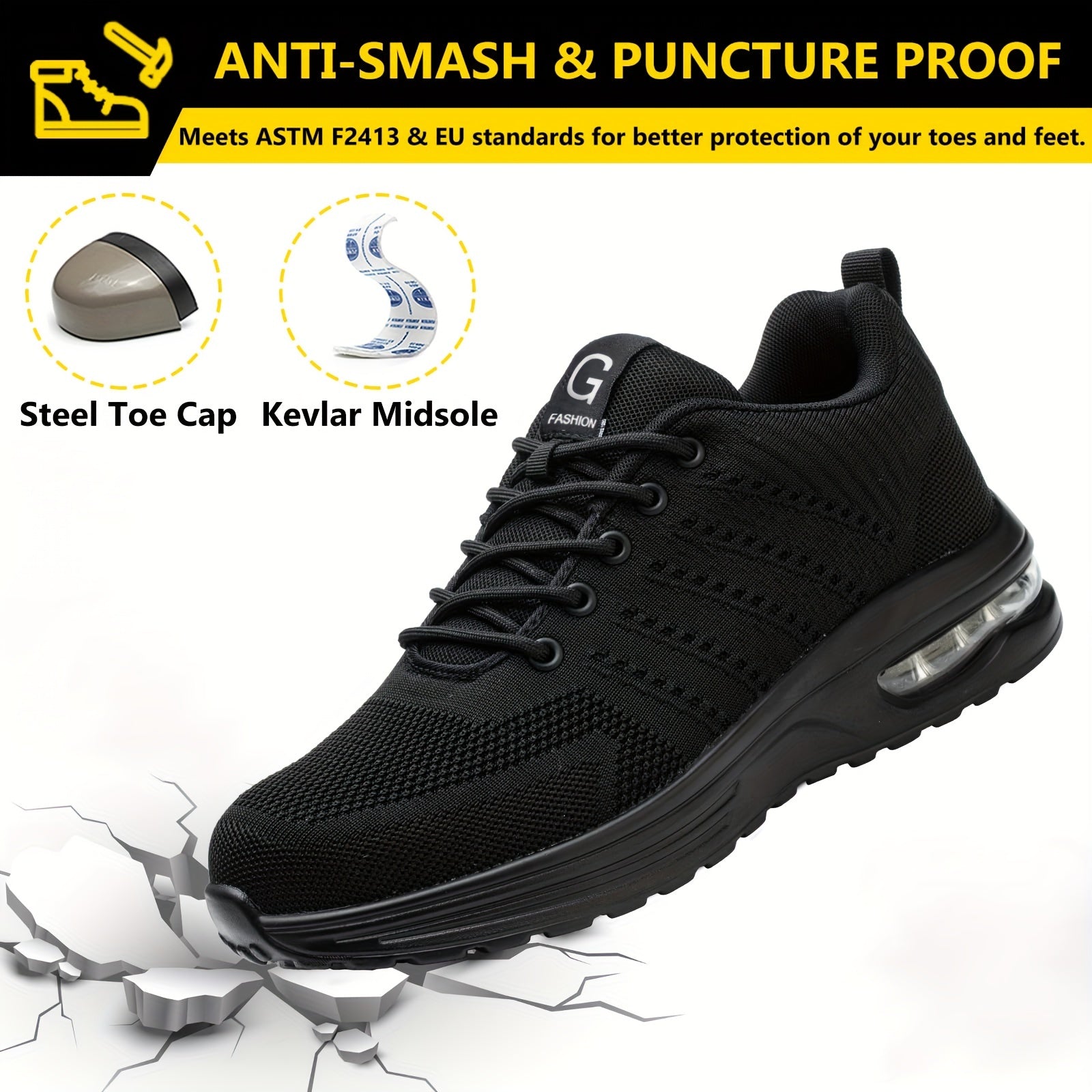 Steel Toe Safety Work Sneakers for Men – Breathable and Puncture Resistant