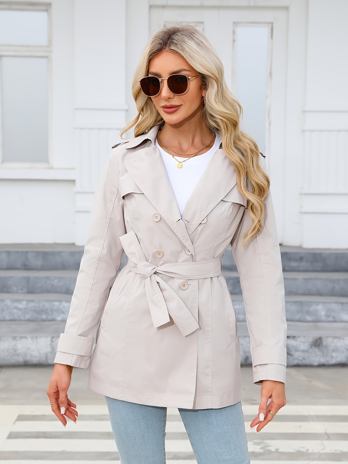 Timeless Double-Breasted Trench Coat – Stylish and Comfortable for Spring and Autumn