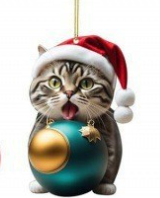 Cat Christmas Ornament - Cute Festive Tree Decoration