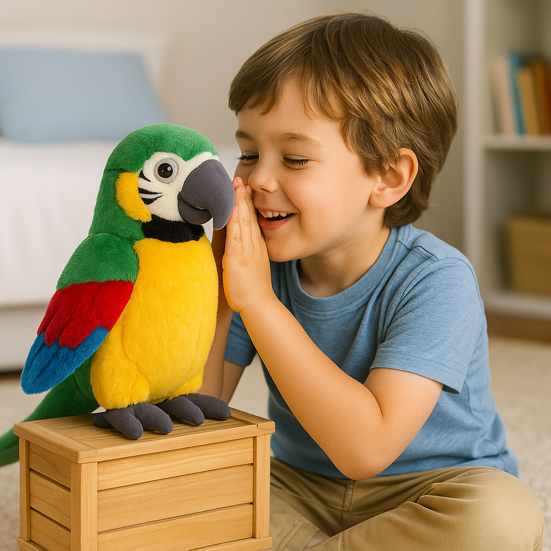 Kids’ TalkBack Parrot – Interactive Plush with Voice Mimicry