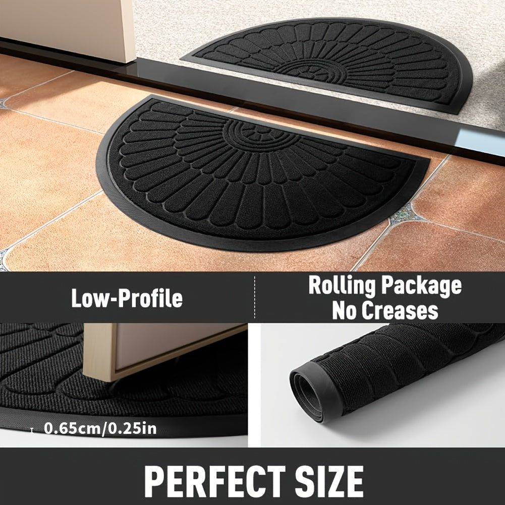 Sustainable Rubber Door Mat - Half-Round Design for Outdoor and Indoor