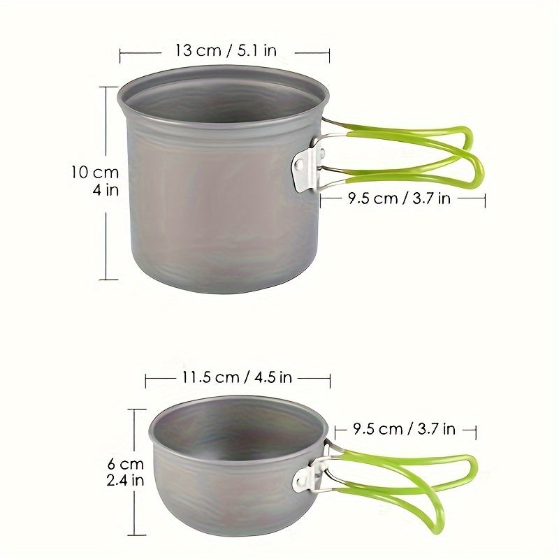 Foldable Cooking Set Made of Aluminum Alloy – Lightweight and Durable for Camping, Hiking, and Picnicking
