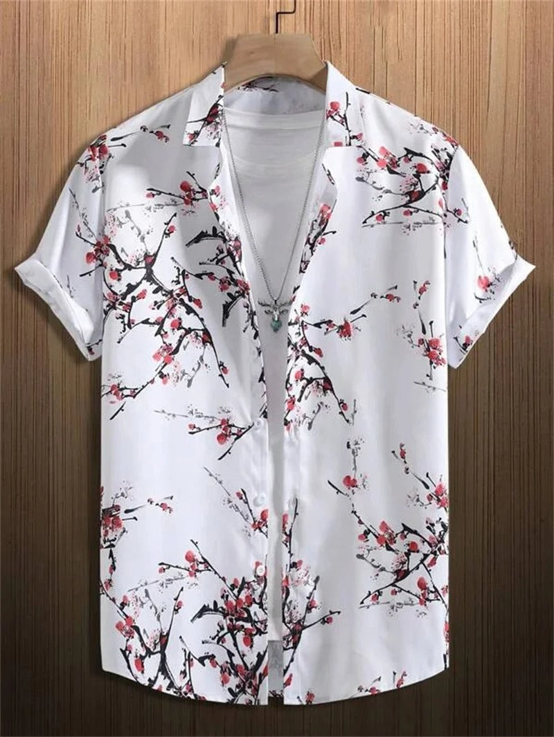 TropicWave Men's Palm Print Shirt – Fresh and Fashionable