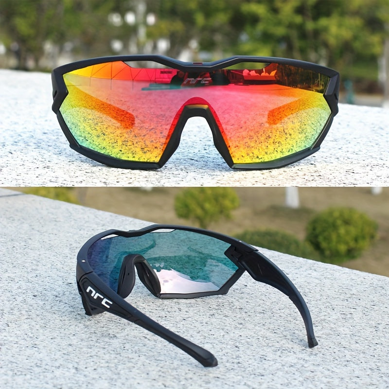 Polycarbonate Bicycle Glasses with 3 Lenses – Windproof Glasses for Cycling, Running, and Outdoor Activities