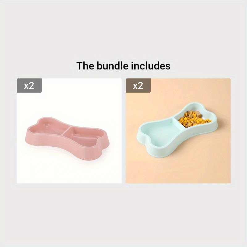 Macaron Bone-Shaped Double Dog Bowl – Practical and Stylish Feeding for Your Dog