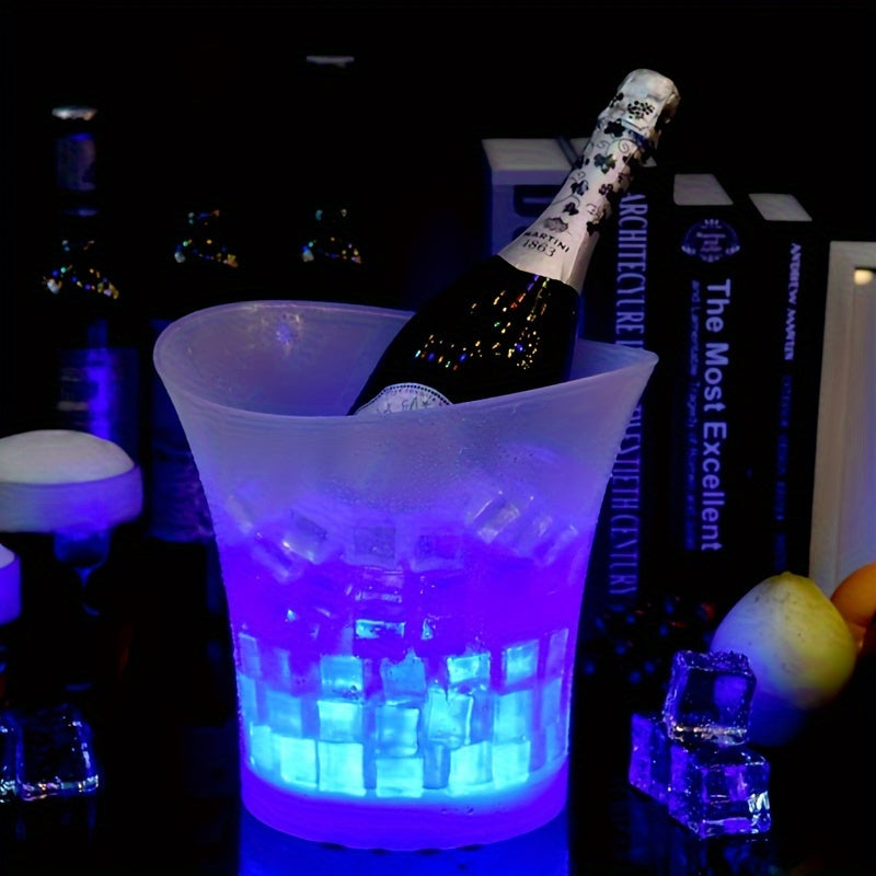 5L LED Illuminated Ice Cube Pail - Perfect for Champagne and Beer