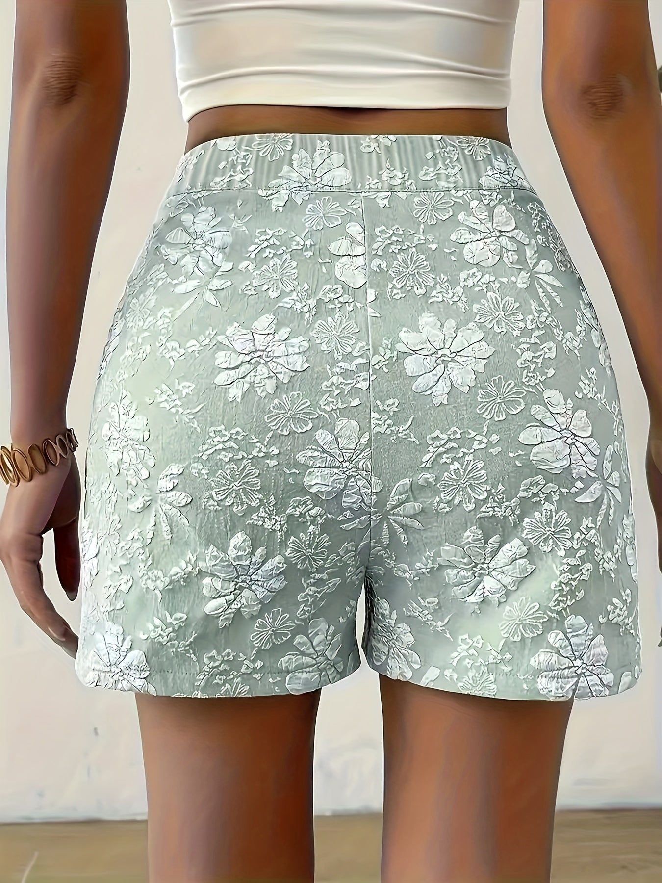 Elegant Jacquard Shorts for Women – Casual and Fashionable