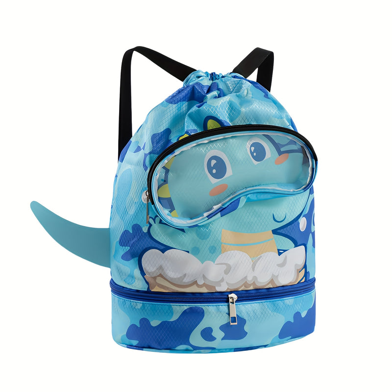 Ocean-Themed Swim Backpack – Waterproof with Wet/Dry Separation