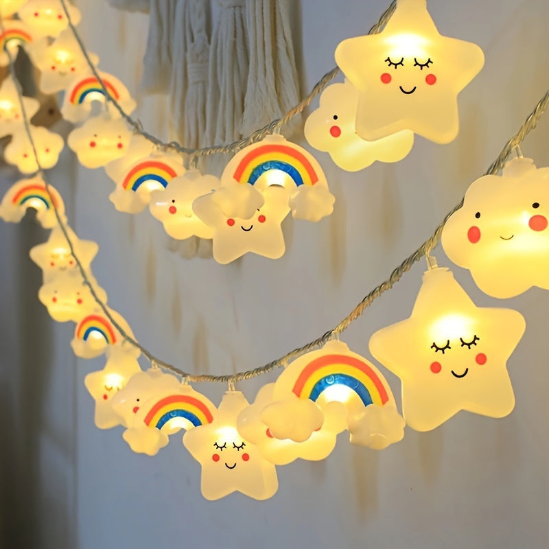 Magical LED String Lights – Star, Cloud, and Rainbow Designs for a Cheerful Atmosphere