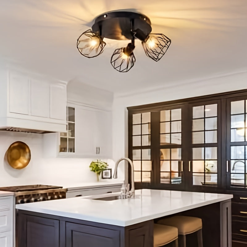 Industrial Three-Light Ceiling Lamp - For Flexible and Modern Lighting