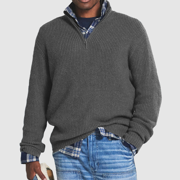 Men's Jumper with Zip Collar – Luxurious and Comfortable Cashmere