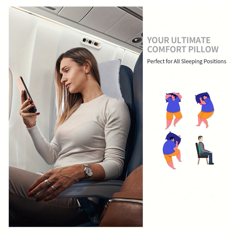 Inflatable Pillows for Camping and Travel - Set of 2 Soft, Portable Pillows